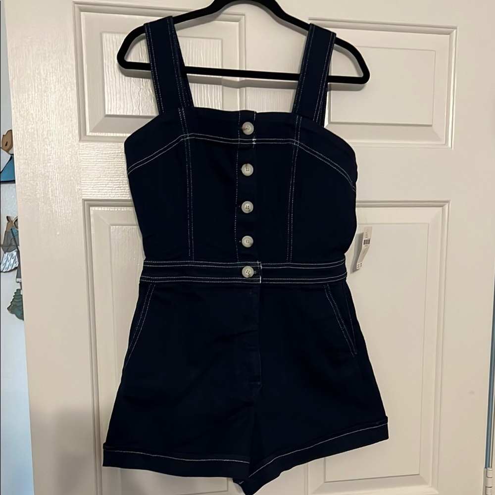 Maeve by Anthropologie Navy Blue Denim jumpsuit